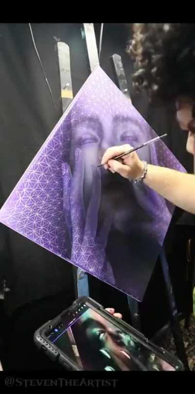 Process of my painting "Cosmic Thread "