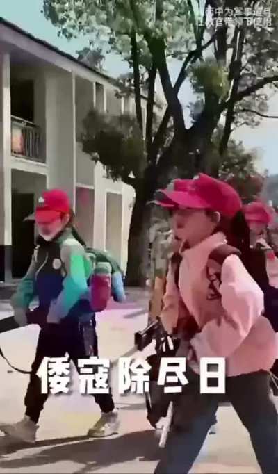 China preparing young children for war.