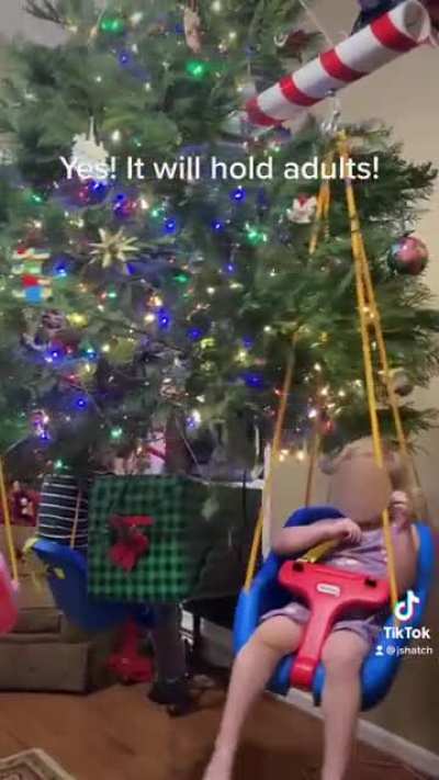 My Mom Tries the Ride On Christmas Tree