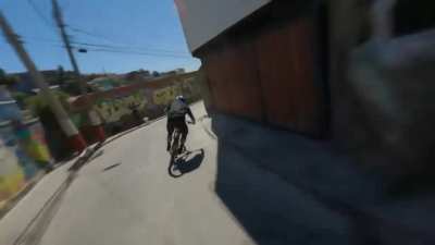 This FPV drone coverage of Tomas Slavik's run in Red Bull Valparaiso Cerro Abajo 2022 is smooth af.