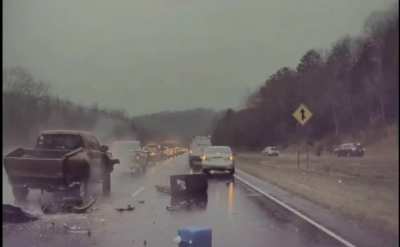 speeding driver sees the construction zone way too late