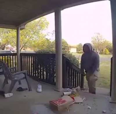 Man trips with McDonalds food and rages