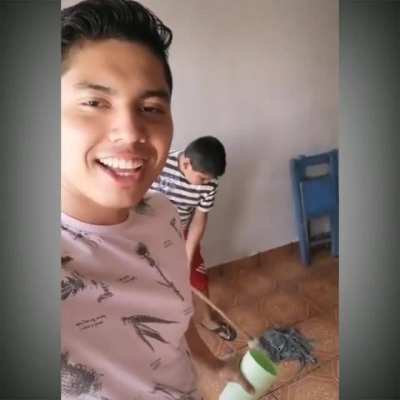 To make fun of a working kid