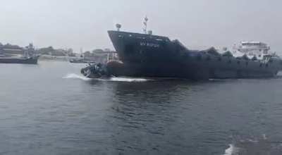 A passenger ferry was pushed and drowned by a large Vessel today in Bangladesh. More than 100 people are dead or missing.