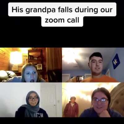 Grandpa falls during zoom call