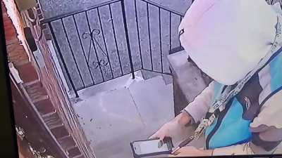 Amazon delivery guy delivers empty box (you can see the bottom tape is cut when you slow down the frame at the beginning)