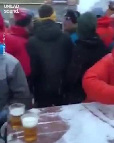 Guy pretends to DJ, back when things were simpler