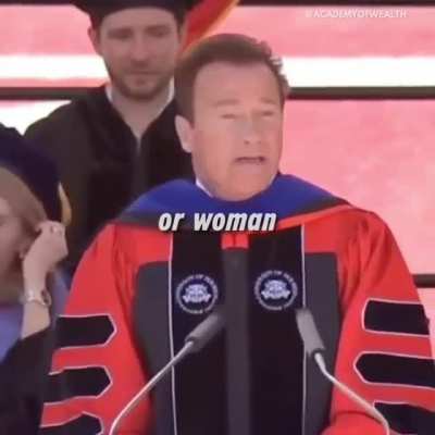 Arnold Schwarznegger’s take on the concept of the self made man