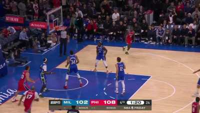 [Highlight] Joel Embiid has destroyed Giannis &amp; the Bucks in crunch-time the last 2 games