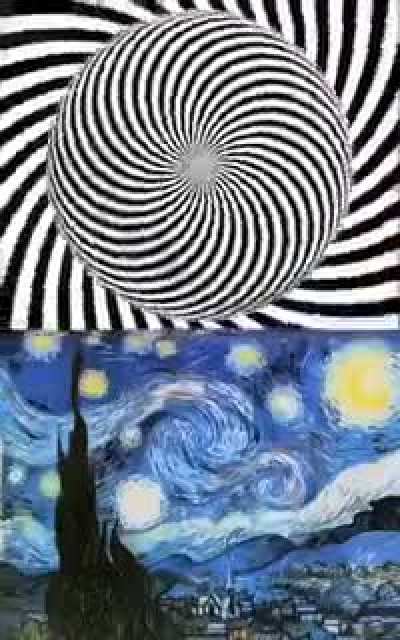 The best way to see Van Gogh's "Starry Night" is to stare at the center of the spiral for 20 seconds and then look at the painting