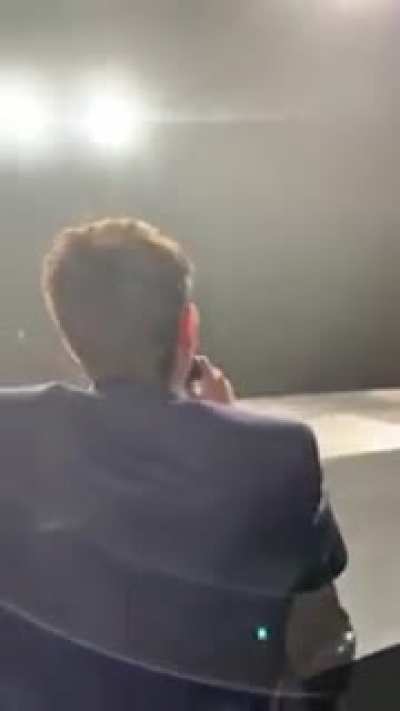 Michael Bublé hands this guy the mic and sings "Fly Me To The Moon"