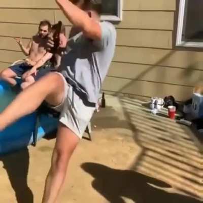 Kicking a chair
