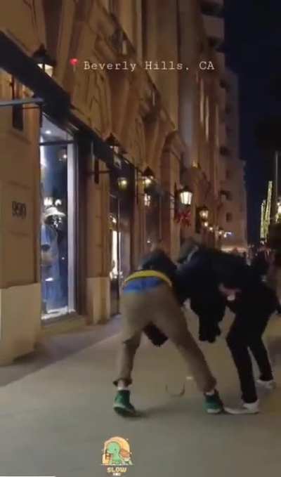 To push a guy into a lady
