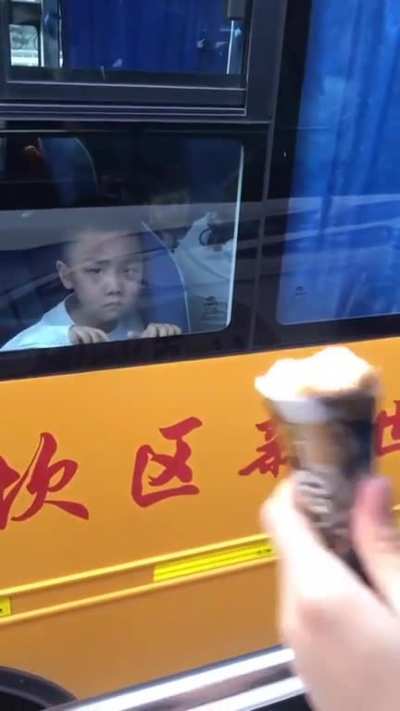 She is showing off her icecream