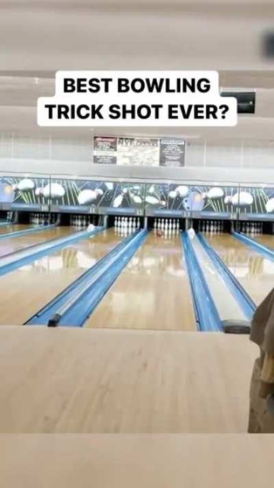 One of the best bowling trick shots you'll ever see.
