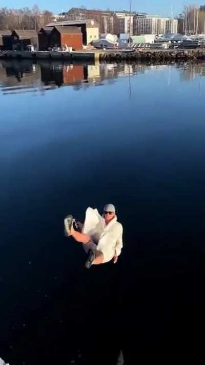 This smooth slide into the water