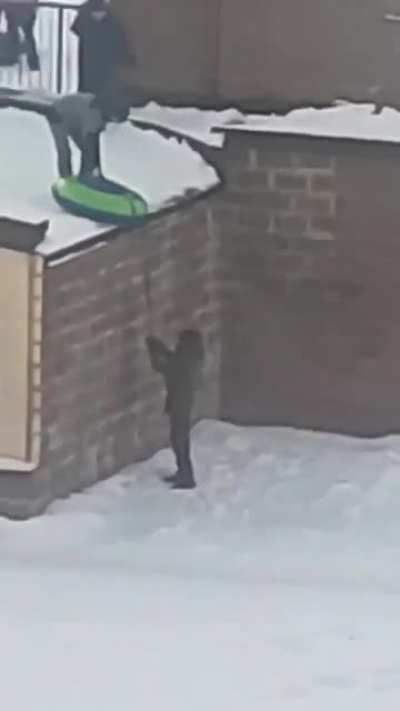 Children's entertainment on the snow. When we're child, we're made of plastic ?.