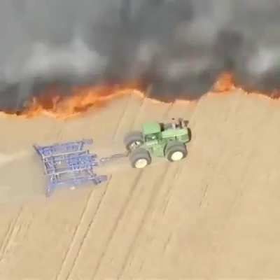 ?Creating firebreak with tractor