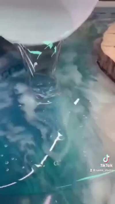 6’ ocean scape resin table