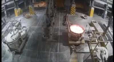 Aluminum smelter overhead crane accident