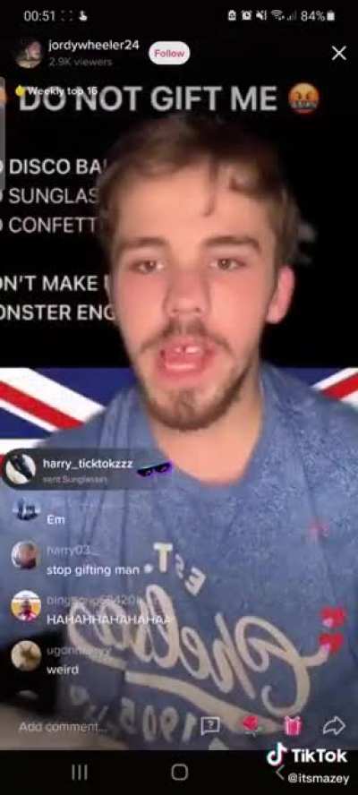 This guy pretending to be ‘angry’ over being gifted.