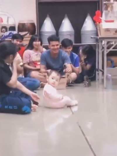 To make the baby laugh
