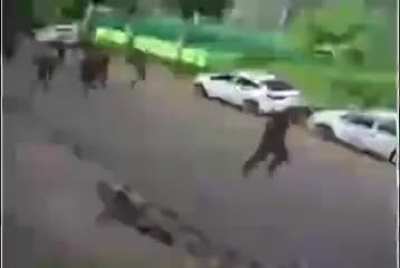 Stole a bike in front of military platoon