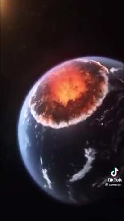 The way the earth gets ripped apart by gravity in this clip