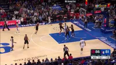 [Highlight] Joel Embiid finds De’Anthony Melton for the 3 pointer with the great touch pass