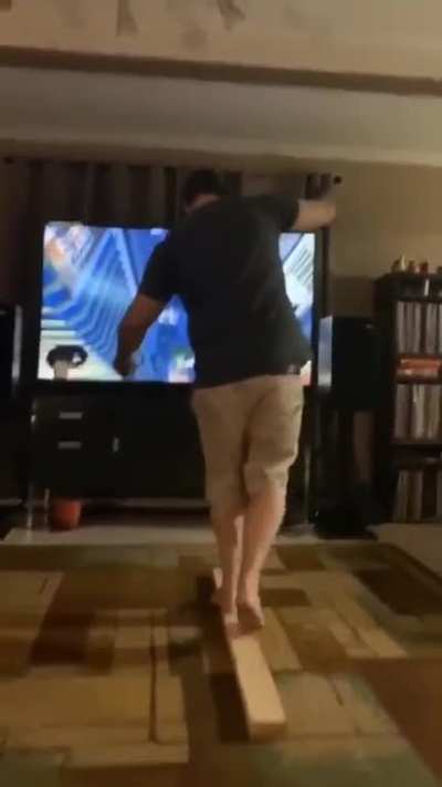 Dad playing VR ends up with costly mistake