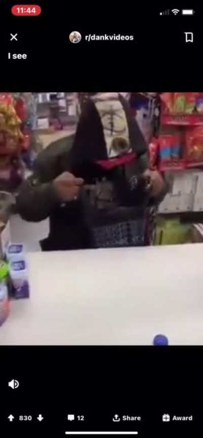 Rude shopper gets what he deserves...