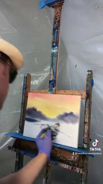 A Bob Ross style painting ?