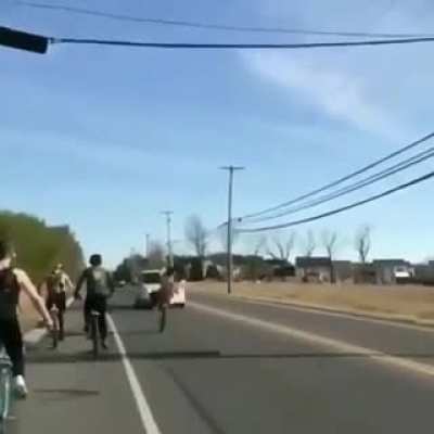 To play chicken in oncoming traffic