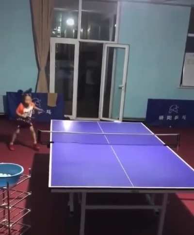 Just a casual game of table tennis