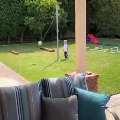 playing with tether ball