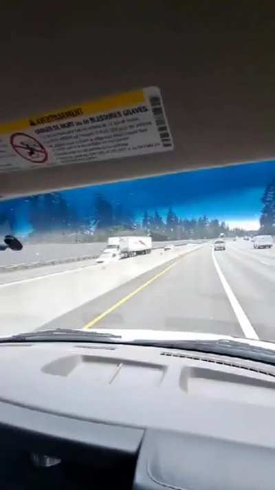 Driver on wrong side of freeway crashes into a semi truck.