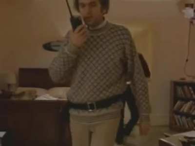 Jack Nicholson preparing for the door scene in "The shining"