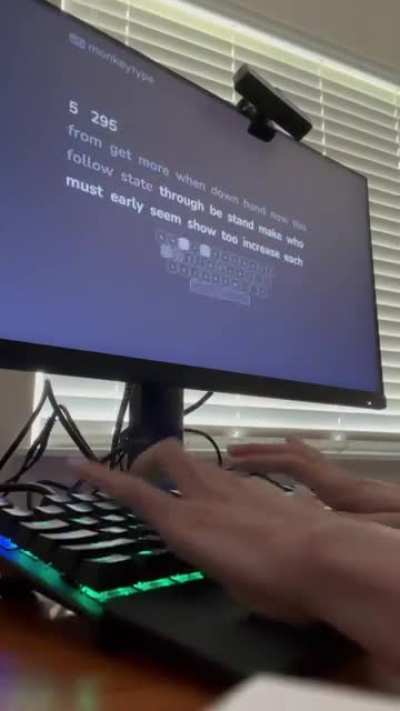 How it looks and sounds when someone types at 290 WPM.