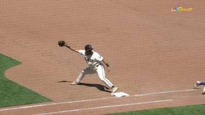 [Highlight] Eric Sogard dives to first and completely misses the base