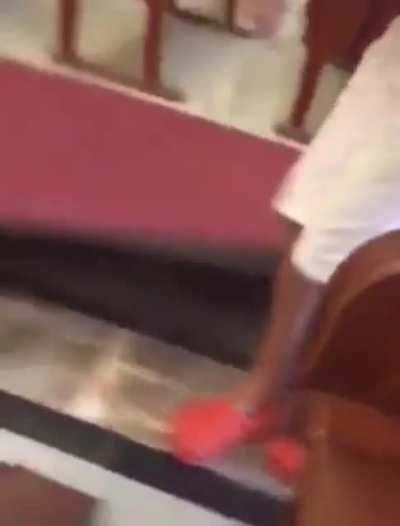 Kids find swastikas under a church carpet?