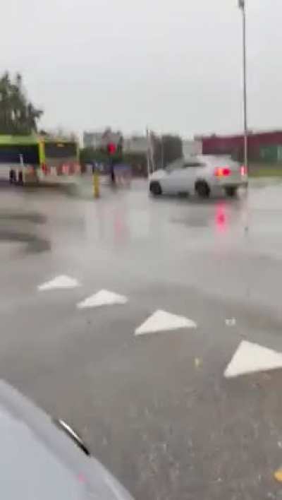 Train hits bus