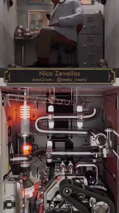 Nearly 2000 CG Artists were challenged to create the best five-second contraption to move a ball from the top of the screen to the bottom. All of the submissions were then combined into the internet’s largest 3D contraption! These are some of the top 100