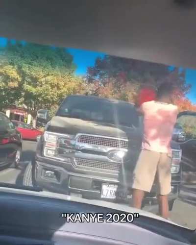 It's just a prank. Guy pours "fake" gasoline on cars and pretends to light it. Gets confronted by senior citizen with a gun