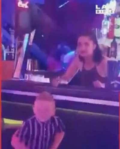 the parents who left this boy in the bar/nightclub. just tell them he is doing pretty well
