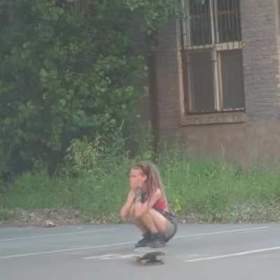 After 2 years of trial she landed her first kickflip.