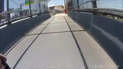 SUV Vs Enclosed Pedestrian Route