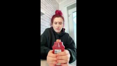WCGW squeezing a ketchup bottle that won’t open?