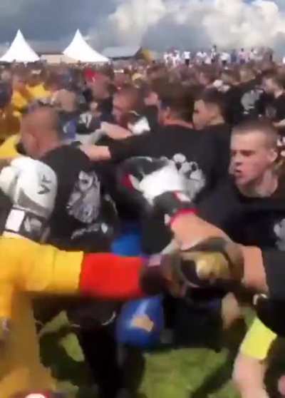 Amazing Russian national game fist fight.