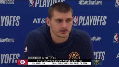 [Highlight] 903 days ago from today, Jokic dropped some of the coldest words in NBA history: "What's a flailing means?"