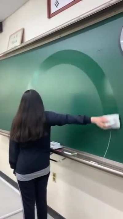 Sequel of "Student drawing a near perfect arc"